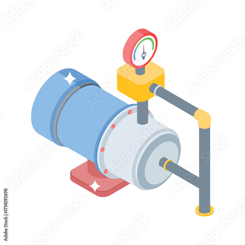 Premium 3d style icon of electric water pump