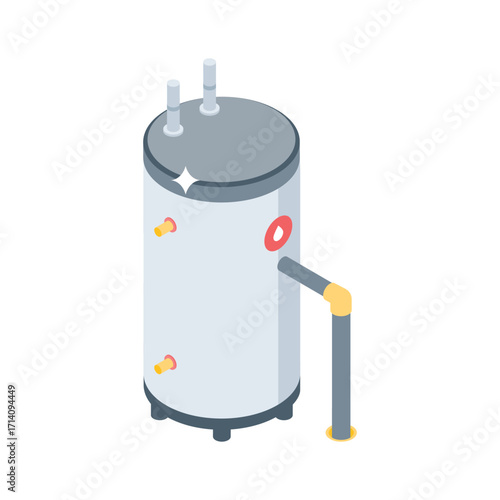 Modern 3d style icon of wall-mounted geyser
