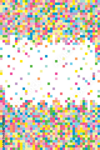 Colorful small squares form a seamless vector background, organized meticulously, suitable for digital art, posters, textile patterns, graphic decoration, and creative design ideas.