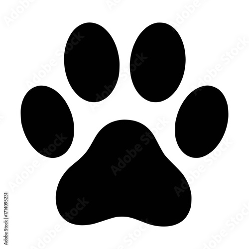 Paw black vector