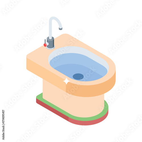 Modern 3d style icon of wall-mounted geyser