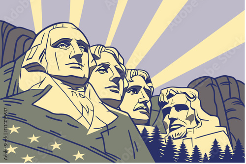 Iconic Mount Rushmore presidential monument symbolizing American history and patriotic pride