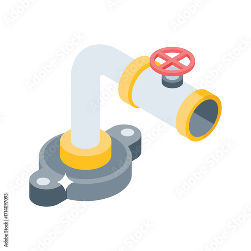 Sleek 3d style icon of secure pipe fixture