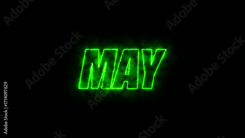 May text in black background.