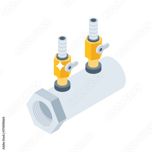 Ready to use 3d style icon of pipe fitting joint