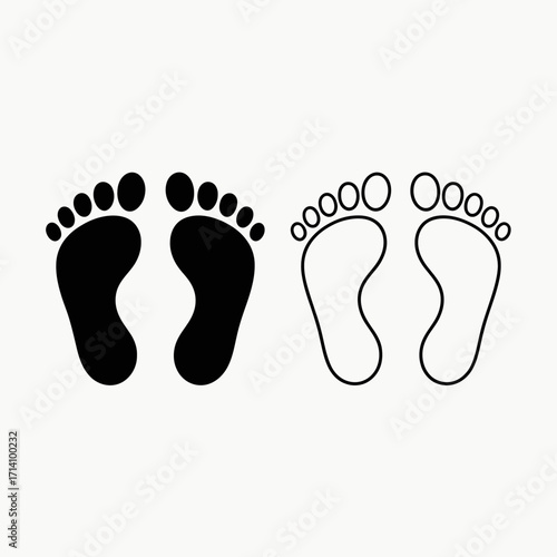 footprint, feet, barefoot, step, track, sole, toes, human, walking, path, print, symbol, shape, outline, silhouette, black, white, design, illustration, vector, icon, pattern, trace, mark, identity, j