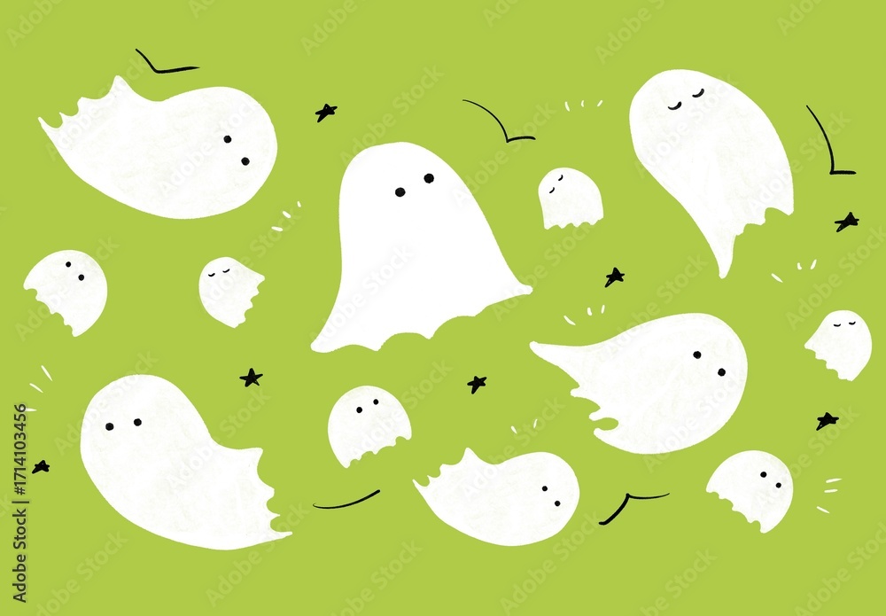 Naklejka premium おばけのパターン