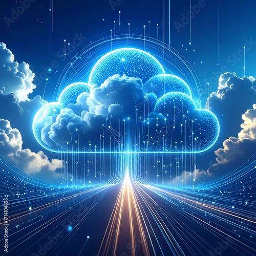 Futuristic cloud computing concept (5)