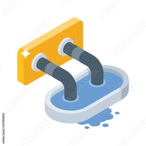 Handy 3d style icon of emergency water leakage