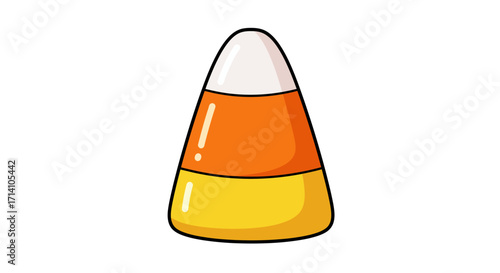 Cartoon candy corn with white orange  yellow stripes