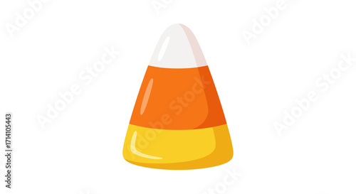 Cartoon candy corn a layered sweet treat in white orange and yellow colors