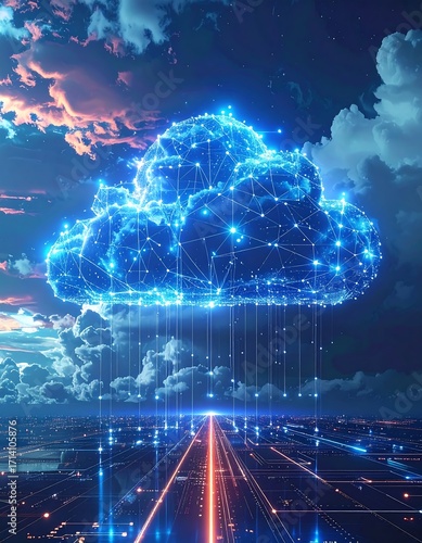 Futuristic cloud computing graphic (2)
