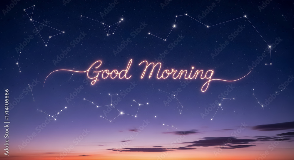 Naklejka premium Wish someone a Good Morning with this stunning constellation message