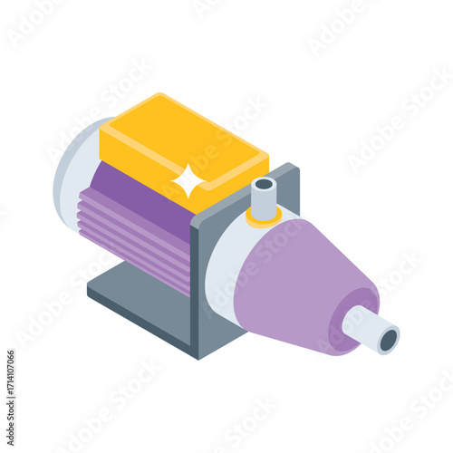 Easy to use 3d style icon of industrial motor