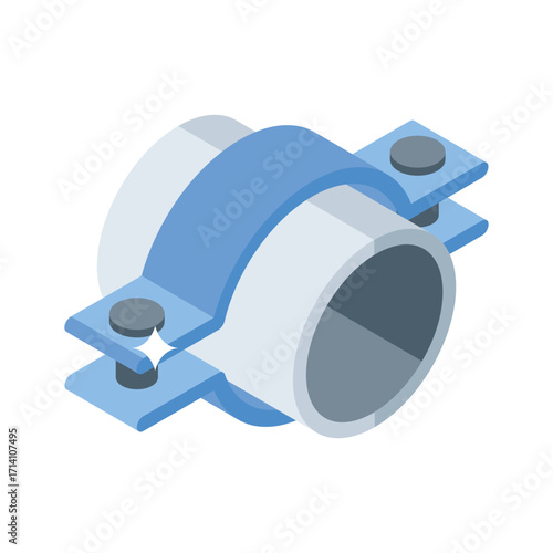 Handy 3d style icon of pipe sealing clamp