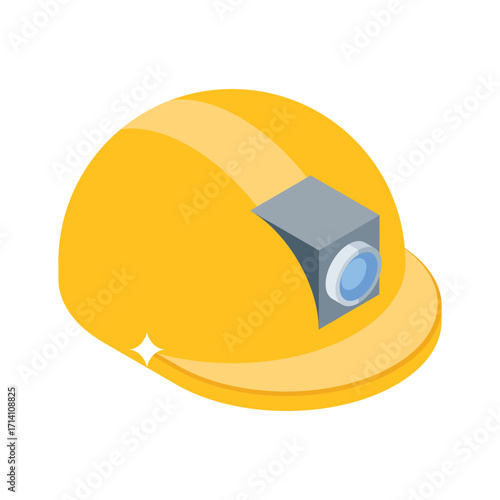 Premium 3d style icon of yellow plumbing hat