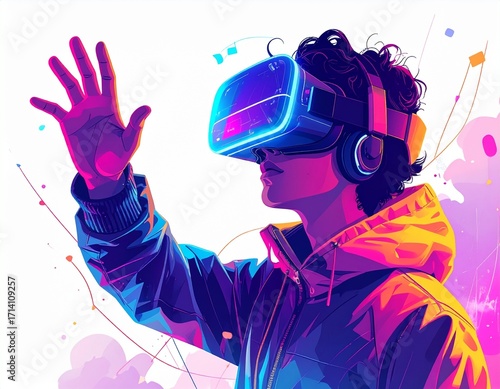 Virtual reality gaming illustration