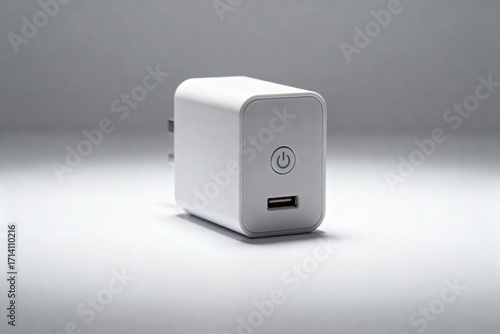 Charger Block Isolated on White – Essential for Tech Accessories, Device Charging, and Electronic Gadgets

