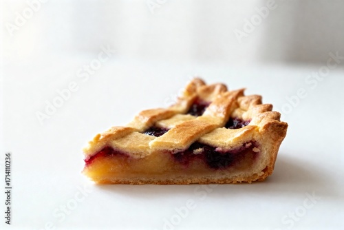 Crostata Slice Isolated on White – Perfect for Culinary Blogs, Food Photography, and Italian Desserts


