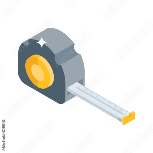 Handy 3d style icon of rolled measuring tape