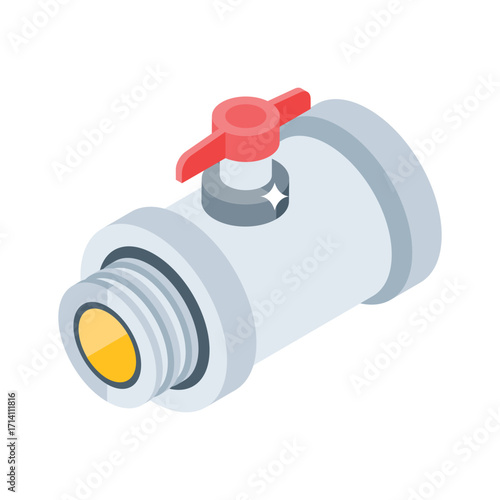 Modern 3d style icon of pvc pipeline network