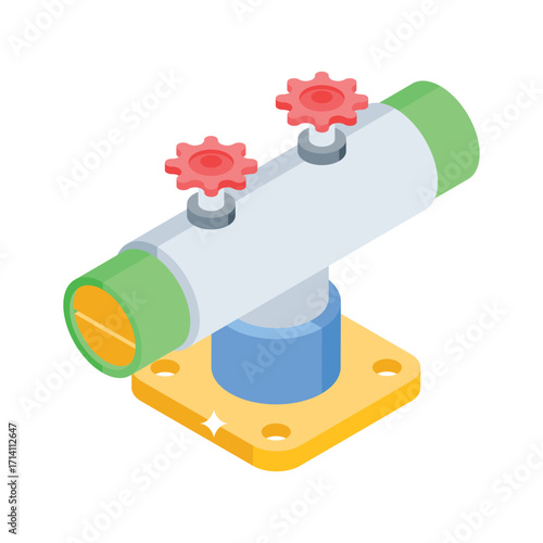 Ready to use 3d style icon of long garden pipeline