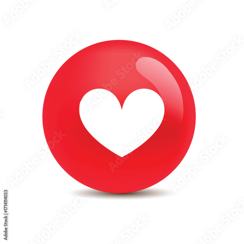 Love's Embrace: A single red heart radiates pure emotion, elegantly presented in a simple yet impactful illustration of affection and connection.