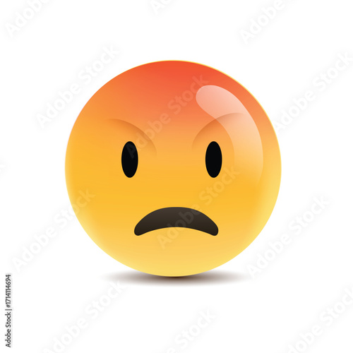 Emoticon of Fury: An enraged emoticon captures the essence of anger, its fiery gradient, furrowed brow, and intense gaze representing pure frustration.