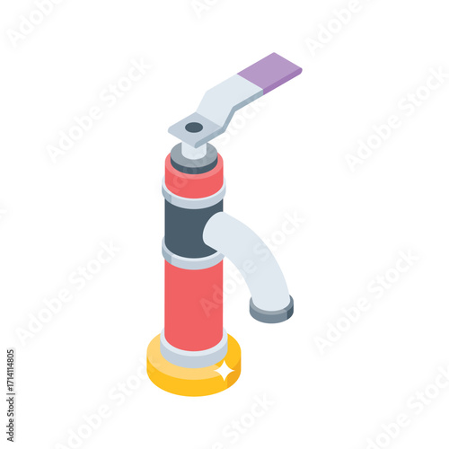 Premium 3d style icon of valve handle rotation