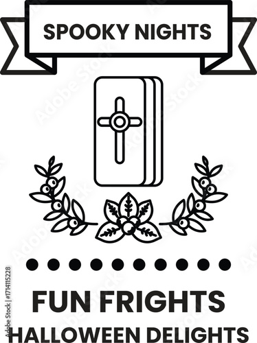 A poster for a Halloween event called "Fun Frights" that features a cross