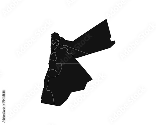 Jordan Black and White Map