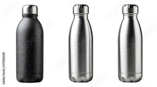 Stainless Steel Water Bottles isolated on transparent background