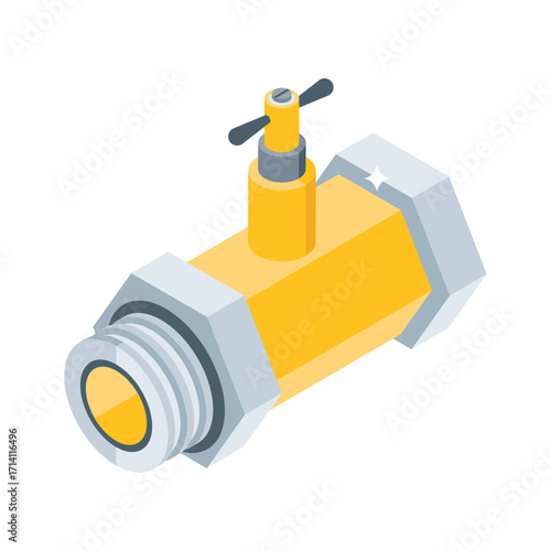 Sleek 3d style icon of galvanized steel pipe