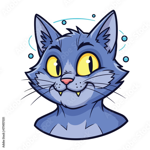 Playful Cat Illustration: A captivating illustration of a whimsical, playful cat, exuding charm and a hint of mischief.