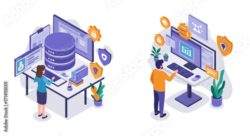 Isometric office security: data management and network protection in modern workspace