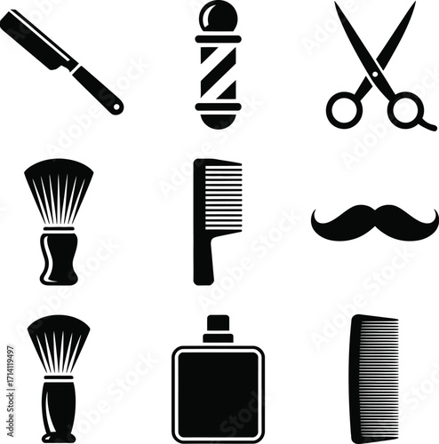 Barber shop tools and accessories vector illustration design for graphic design and web design use