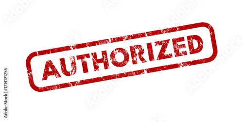 Authorized red grunge rubber stamp - vector illustration