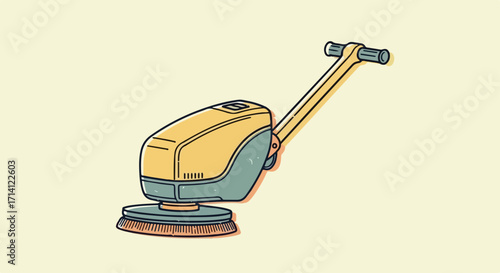 Floor cleaning machine for professional surface maintenance, illustrated with a commercial use case in mind. Floor cleaning equipment keeps floors clean and sparkling.