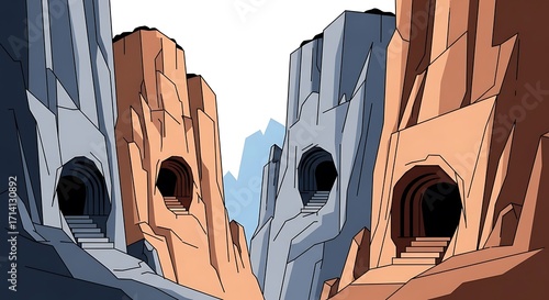 Rock cave entrance.