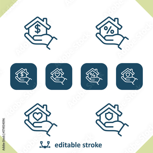 Real Estate Icons. Hand, Hands, House, Home Icon