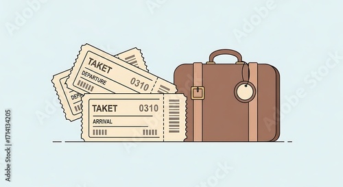 Travel Ticket and Bag.