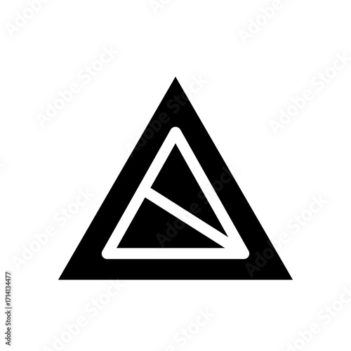 steep descent glyph icon