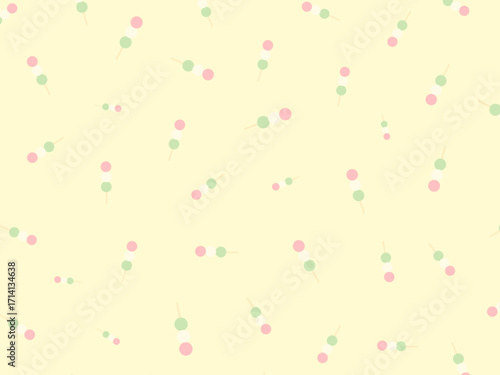 三色団子　スイーツ　和菓子　ランダム　パターン　背景 dumpling　rice cake　background　wallpaper
