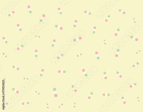 三色団子　スイーツ　和菓子　ランダム　パターン　背景 dumpling　rice cake　background　wallpaper