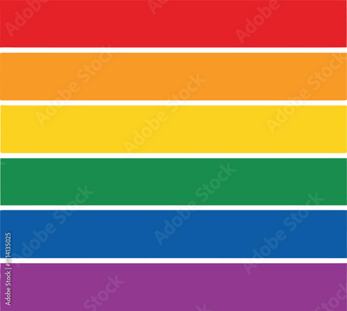 Illustration of a rainbow flag with horizontal color stripes