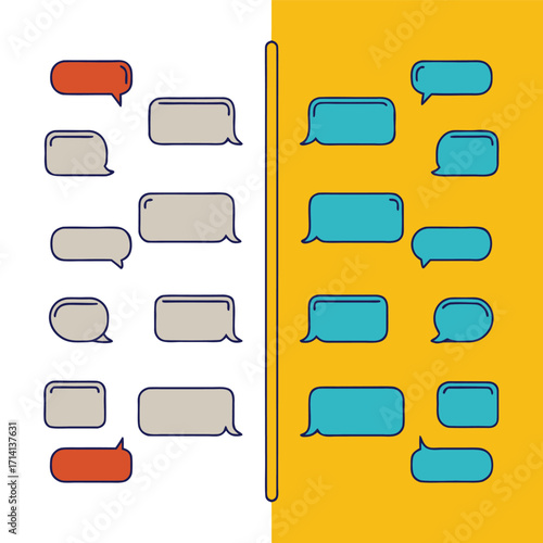 Collection of colorful speech bubbles perfect for communication dialog and messaging apps representi