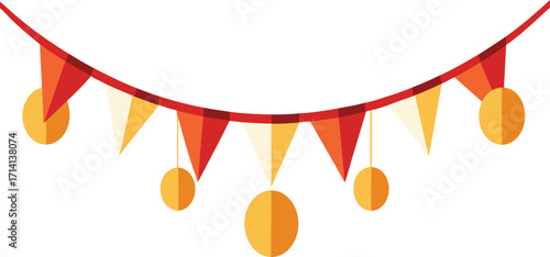 Retro carnival string lights garland for festive decoration