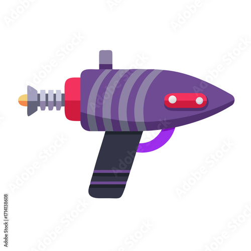 Fun Retro Ray Gun or Laser Blaster Weapon - Space, Alien, and Sci-Fi Toy Vector Icon