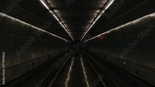 Wallpaper Mural Futuristic Underground Tunnel with Illuminated Blue Lights for Modern Design Concepts Torontodigital.ca