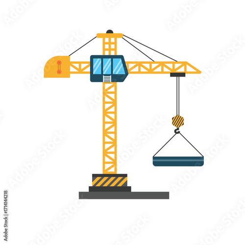 Tower Crane Build Machine Illustration Vector Design Simple